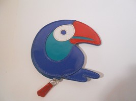 Coach Patent MIDNIGHT BLUE Toucan Bird Motif Novelty Coin Purse Wallet F65637 - £36.97 GBP