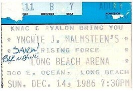 Yngwie Malmsteen Concerto Ticket Stub Dicembre 14 1986 Lungo Spiaggia - £25.30 GBP