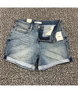 Levi Strauss Signature Shorts Women 10/W30 Blue Denim Jeans Mid Rise Fad... - $26.35 CAD