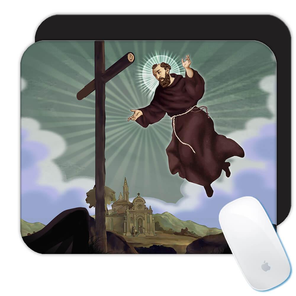 Saint Joseph Of Cupertino : Gift Mousepad Catholic Cross Miracle Christian Relig - £10.38 GBP
