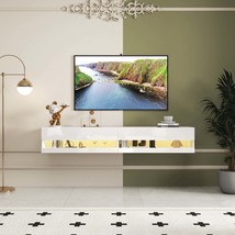 80&quot; Floating TV Stand w/ LED Lights &amp; Charging Station - £169.95 GBP