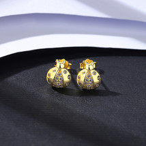 Ladybug Earrings Exquisite Zircon Insect Sweet Mori Student Cute All-Match - £16.59 GBP