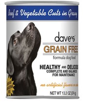 Dave&#39;s Cat&#39;s Dog Grain Free Beef And Vegetable Cuts In Gravy 13.2oz. (Ca... - £53.61 GBP