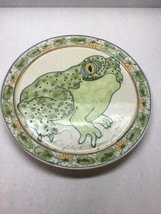 VINTAGE Rothwoman GLAZED POTTERY Decorative PLATE Frog LILY PAD Design - $47.99