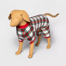 Dog Holiday Tartan Print Pajama Set Wondershop Cream Size Large - £12.67 GBP