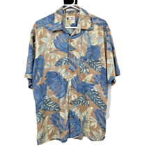 M.E. Sport Hawaiian Shirt Mens M Used Blue Tan Yellow - £16.15 GBP