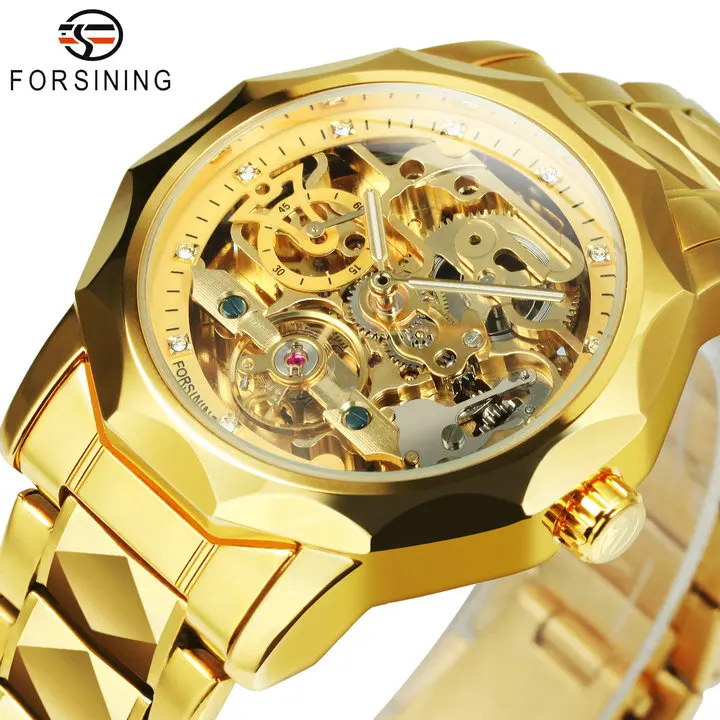Forsining 2024 Mechanical   Skeleton Automatic Watch for Men  Stainless Steel St - £99.70 GBP
