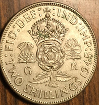 1945 Uk Gb Great Britain Silver Florin Two Shillings Coin - £8.81 GBP