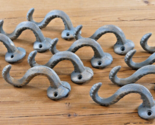 12 Cast Iron Octopus Tentacle Wall Hooks Bathroom Wall Towel Hook Nautic... - £26.37 GBP