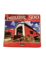 Puzzlebug 500 Piece Puzzle Bridgeton Bridge and Mill 18.25&quot;  X 11&quot; New COLORFUL - £4.96 GBP