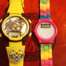 Beautiful vintage transformers yellow digital watch and rainbow digital ... - $18.81