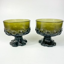 2 Tiffin Franciscan Madeira Olive Green sorbet bowls - $21.77