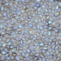 6x9 mm Pear Rainbow Moonstone Cabochon Loose Gemstone Wholesale Lot 30 pcs - £13.60 GBP