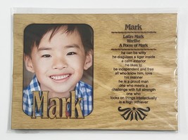 MARK Personalized Name Profile Laser Engraved Wood Picture Frame Magnet - $13.54