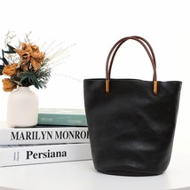 Fashion Genuine Leather Bucket Composite Bags Women Cowhide Handbag High Quality - £75.61 GBP