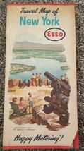 Vintage1962 Esso Travel Map of New York Oil Gas Service Station Travel R... - $10.99