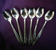 Customcraft Stainless Floral Handle Iced Tea Spoons (6) - £21.99 GBP