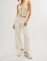 Free People palmer cuffed jean in Ivory - size 26 - £72.87 GBP