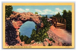 Arch Rock Mackinac Island Michigan MI UNP Linen Postcard N18 - £1.51 GBP