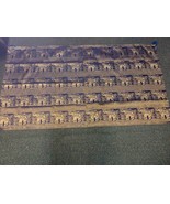 Table Runner Wall Tapestry Brocade 68&quot; x 38&quot; Gold Asian Elephant Blue Ba... - $34.64