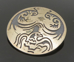 Jay Humeyestewa 925 Silver - Vintage Hopi Carved Eagle Wave Brooch Pin - BP9381 - £147.83 GBP