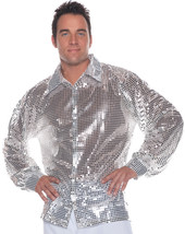 Underwraps O S Mike Ja Sequin Shirt, Silver - £69.73 GBP