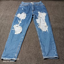 BDG Urban Outfitters Jeans Women 31 Blue Mom High Rise Destroyed Distressed - £20.67 GBP