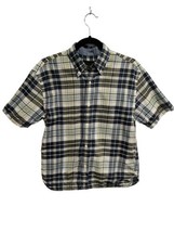 PENDLETON Mens Shirt Blue Gray Plaid Button Front Short Sleeve Casual Sz... - $15.35