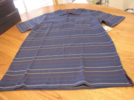 Men&#39;s Quiksilver Lowery Polo stripe shirt blue $45 S SM 108245 MM007 surf skate - £13.27 GBP