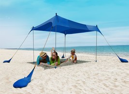 Beach Canopy Tent Sun Shade - Rihogar Beach Tent Sun Shelter Upf50+, 10×10 FT - £105.85 GBP