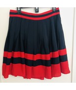 Tommy Hilfiger Skirt Womens Sz 8 Navy Blue Red Academia Pleated Swing Li... - £14.53 GBP