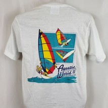 Vintage Aquatic World T-Shirt Small Two Sided Single Stitch 50/50 Deadstock 80s - £22.01 GBP
