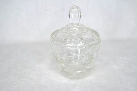 Vintage Anchor Hocking Clear Prescut Glass Star of David Sugar Bowl w Lid  EAPC - $11.99