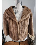 VINTAGE CAPE COAT BROWN Female Mink Fur CAPE Stole Wrap Bridal Wedding - $135.14 CAD