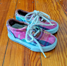 Ralph Lauren kids baby infant size sneakers shoes multi-color flannel pl... - $74.23