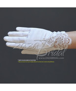 Girl&#39;s Satin Gloves with Embroidery &amp; rhinestone accents - £15.13 GBP