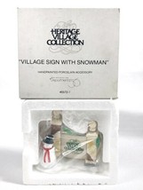Dept. 56 Heritage Village ~ Village Sign With Snowman NIB #5572-7 - £5.38 GBP