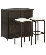  Bar Set Brown PE rattan, steel Large Bar Set Rectangular - $5,223.17 MXN