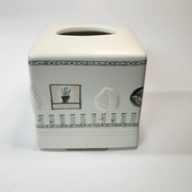 Pfaltzgraff Springs Naturewood Beige Square Ceramic Tissue Box Cover Holder EXC - £20.02 GBP