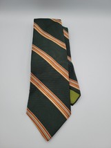 Men&#39;s Neck Tie Huntmaster by Resilo Hunter Green Brown/Tan Stripes Vintage - £13.52 GBP