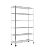 Heavy Duty 6-Shelf Metal Storage Rack Shelving Unit with Casters - $504.67 CAD
