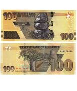 2020 (2022) Zimbabwe 100$ DOLLAR HYBRID P106 Banknote UNC AA prefix - $4.93 CAD