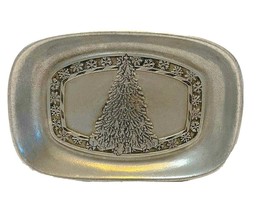 Vintage Wilton Armetale Christmas Tree Snowflake Holiday Tray 9.25 x 6.5    - £10.24 GBP