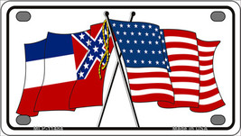 Mississippi Crossed US Flag Novelty Mini Metal License Plate Tag - £11.95 GBP