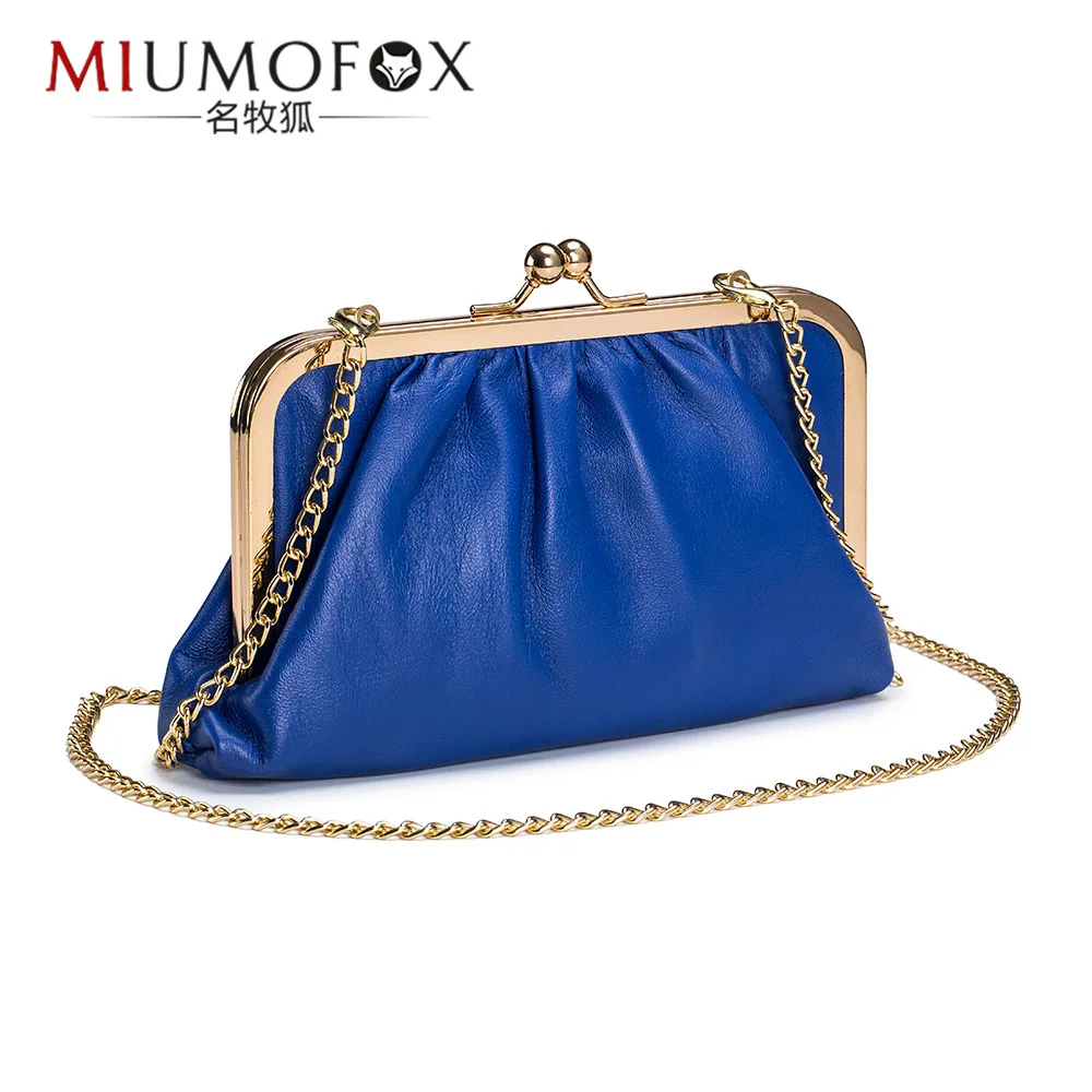 Hand Hold Dinner Bag Small Bag,Leather Pleated Soft Bag, Oblique Cross Foreign S - $67.26