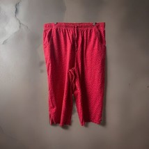 Kim Anderson Cropped Capri Pants Womens Size L Red White Polka Dot Tie - $14.73