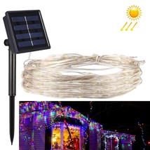 Solar Panel 200LED Colorful String Lights Outdoor for Christmas, New Year, Party - £32.95 GBP