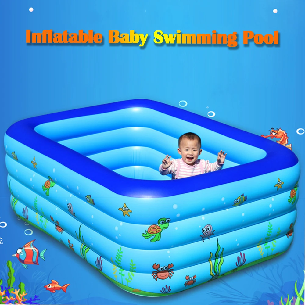 Portable Swimming Pool Inflatable Baby Swimming Pool Outdoor Children Basin Kid - £48.18 GBP