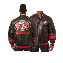Men&#39;s 49ers San Francisco Black Leather Jacket - $119.99