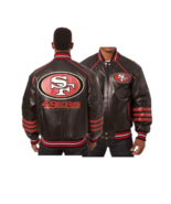 Men&#39;s 49ers San Francisco Black Leather Jacket - $119.99